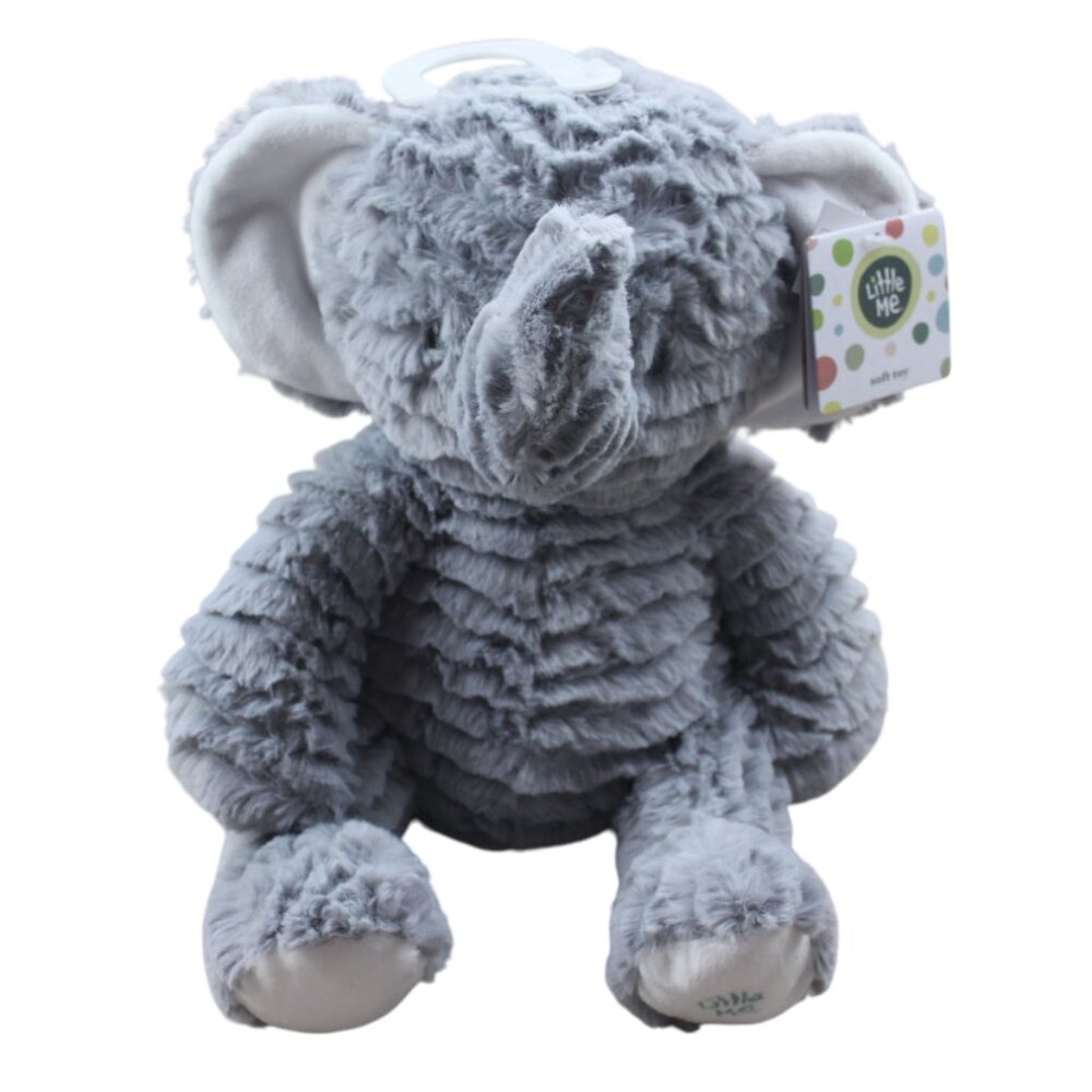 Little Me Elephant Plush Baby Infant Soft Stuffed Toy Gray White 14" NWT